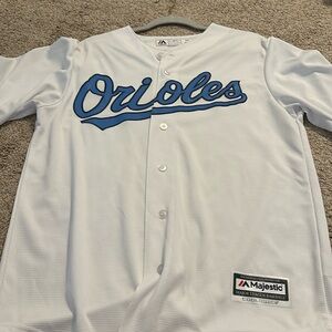 Orioles MLB jersey; alternate colors light blue and white